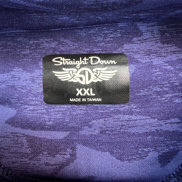 Straight Down Golf Blue Camo 1/4 Quarter Zip Pullover Men XXL Crystal Mountain - Picture 3 of 11